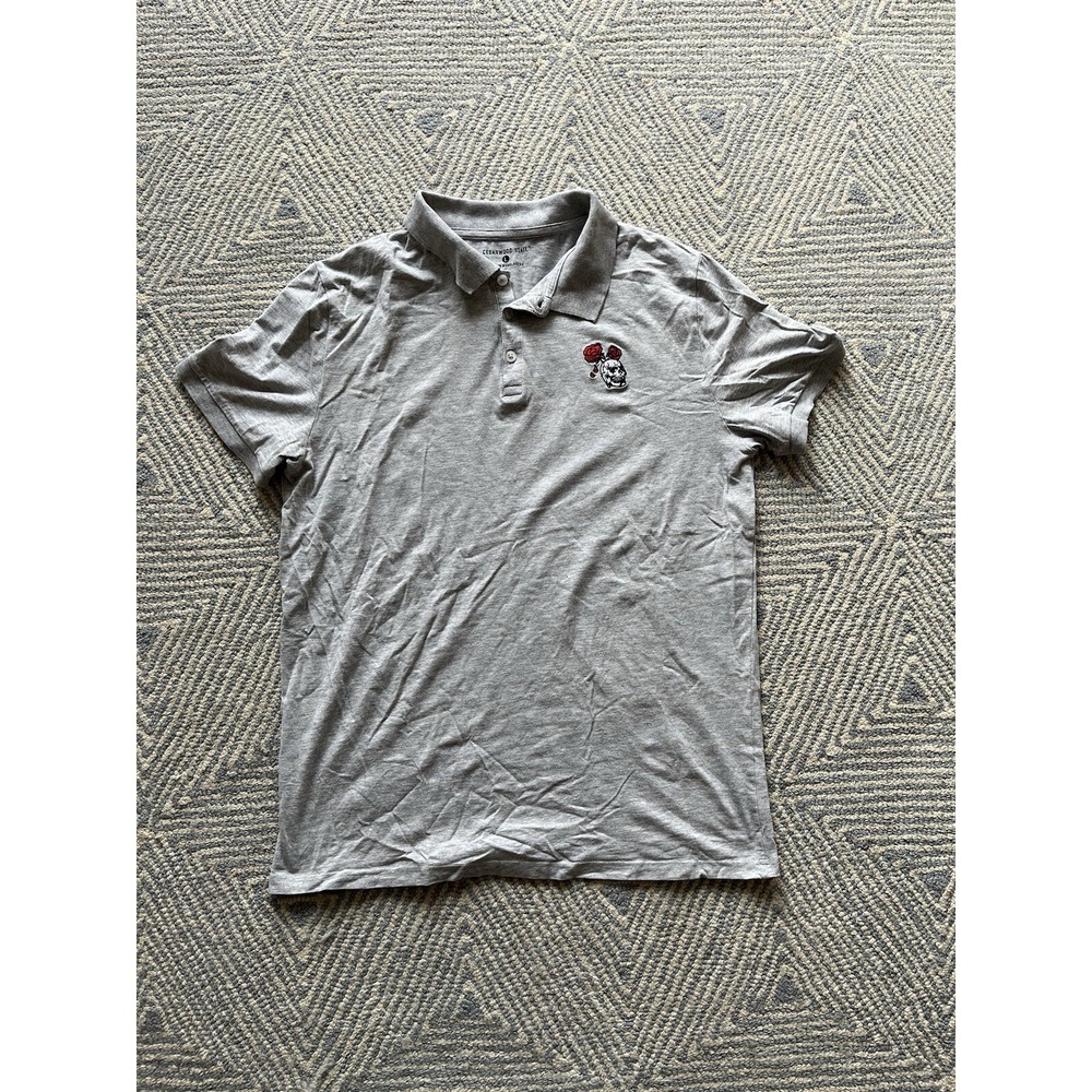 Cedarwood State Skull/Rose Polo Shirt - Grey -‎ Large